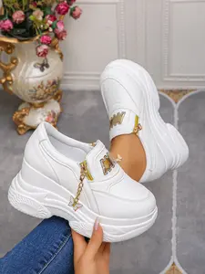 Women's Fashion Platform Casual Sneakers, Walking Shoes, Casual Lifestyle Footwear, Trainer, Detachable Butterfly Pendant, Comfortable Non‑Slip Lightweight Shoes for Daily & Commute, Ideal Gift for Friends, Must‑Have for Petite Ladies