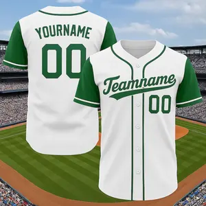 Custom White and Kelly Green Baseball Jersey, Personalized Team Name & Number, Unisex Uniform for Baseball Fans Lovers