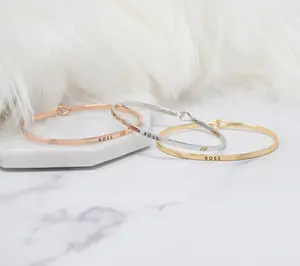 BOSS  | Inspired Message Engraved Simple Bangle Bracelet | Anniversary, Birthday, Christening, Christmas, Confirmation/Communion, Engagement, Father's Day, Graduation, Mother's Day, Valentine's Day, Wedding