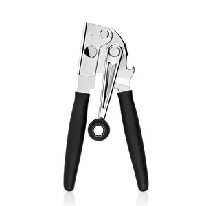 SZHLUX Can Opener, Multi-Functional Can Opener And Bottle Opener, Manual Can Opener，Strong And Sharp Steel Cutting Wheel，There Are Soft And Comfortable Handles.BLACK