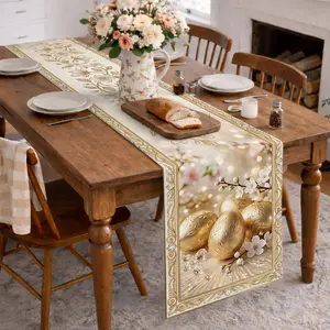 Easter Theme Floral Table Runner, Elegant Fashion, Perfect for Dining Room and Home Decor