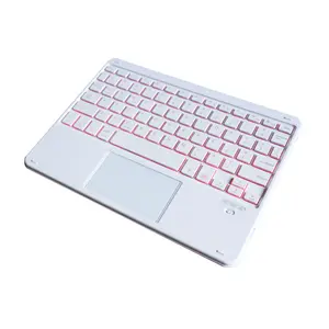 Portable Bluetooth Keyboard for iPad Tablet with RGB Lighting, Wireless and Portable Touchpad with RGB Lighting