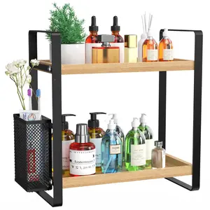Bathroom Organizer Countertop, Makeup Skincare Perfume Organizer Counter Organizer Wood Shelf Tray for Vanity, Storage and Organization for Dresser, Vanity, Countertop