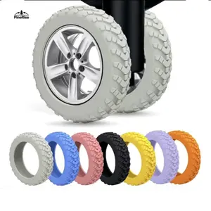 8-Pack Luggage Wheel Rubber Protective Covers, Silicone Mute Wear-Resistant Universal Caster Replacement Rings for Trolley Cases, Outdoor Travel