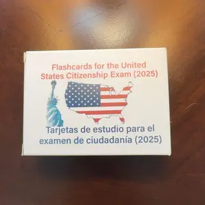 US Citizenship 2025 Civics Test  Naturalization Flash Cards 100 Civics Q&A, Study Guide, Bilingual (English/Spanish), USCIS Exam Preparation, Test Prep, Illustrated Questions