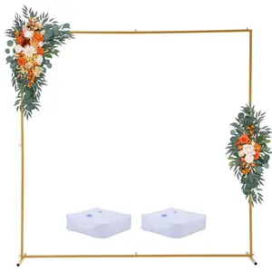 Garvee 8.2 x 8.2 FT Square Backdrop Stand – Metal Wedding Arch & Balloon Arch Stand with Base, Rectangle Frame for Wedding, Birthday, Baby Shower, and Ceremony Decor