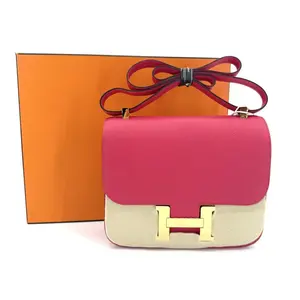 Pre-owned HERMÈS Leather Crossbody Bags Constance 24 Bag Epsom Rose Extreme with Gold Hardware
