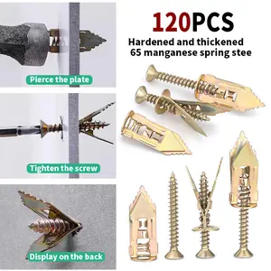 200PCS Self-Drilling Drywall Anchors Kit -expansion bolt Serrated Expansion Wall Mounting Screws galvanized expansion bolts fixing curtain drywall anchors self tapped screws self drilling drywall anchor wall anchors for drywall