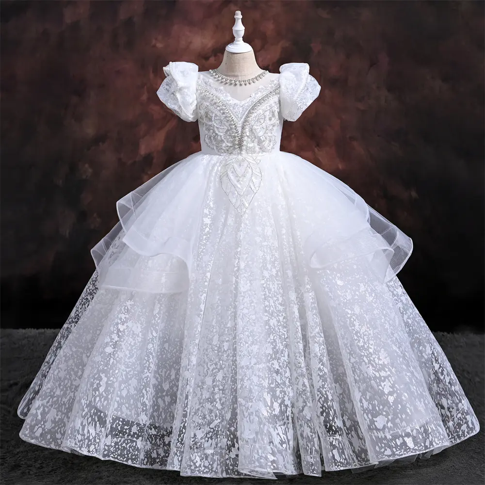 Yoliyolei Elegant Luxury Formal Wedding  Evening Party Dress Puffy Sleeve Pageant Dress