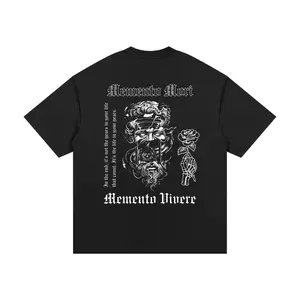 Memento Mori/Vivere - Premium Oversized Front + Back Print Drop Shoulder Cotton T-Shirt