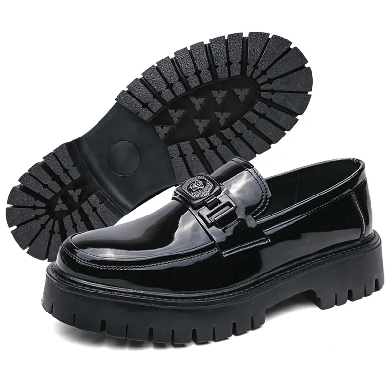 Men's Classic Slip-On PU Leather Loafers - Chic Tassel-Button Decor, Plain Round Toe, Business-Temperament Ankle Hands-Free Slip-Ins, Daily Wear Footwear, Spring Gift for Him