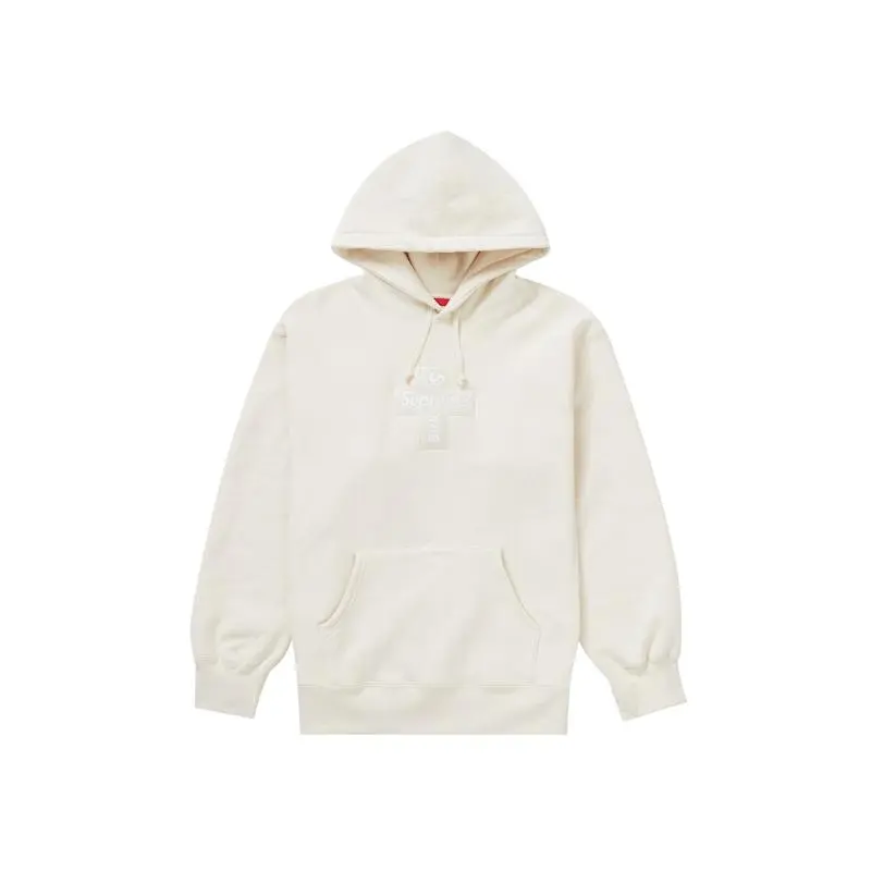 Supreme Men's Cross Box Logo Hooded Sweatshirt Natural, from StockX