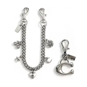 Cherry Bag Charm Chain, Fashionable Women's Bag Clip, Silver Color Cherry Chain with C Buckle, Stylish Accessory for Bags