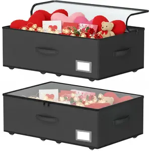 Underbed Bins With Wheels, No Assemble Required 10 inches Large Capacity Rolling Underbed Shoe Containers,Dorm Underbed Drawers