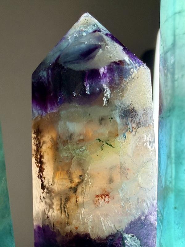 Natural Rainbow Fluorite Tower Intuitively Chosen 2.75" to 3.5" Energy Healing and Crystal Enthusiasts Decoration Home Ornament purple crystals for sale