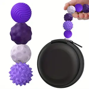 4count/set Silicone Magnetic Fidget Balls - Silicone Stress Relief Balls Stone, Stress Relief Gadgets for Adults Sensory Travel for Calming, Stress, Autism, Gifts