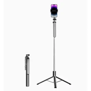 Versatile Phone Selfie Stick Tripod with Stabilizer - Bluetooth Extendable Overhead Shooting Stand for TikTok, Live Streaming, Stable Videos & Photos Multifunctional Magnetic Rechargeable 4-in-1 Portable compact travel universal holder