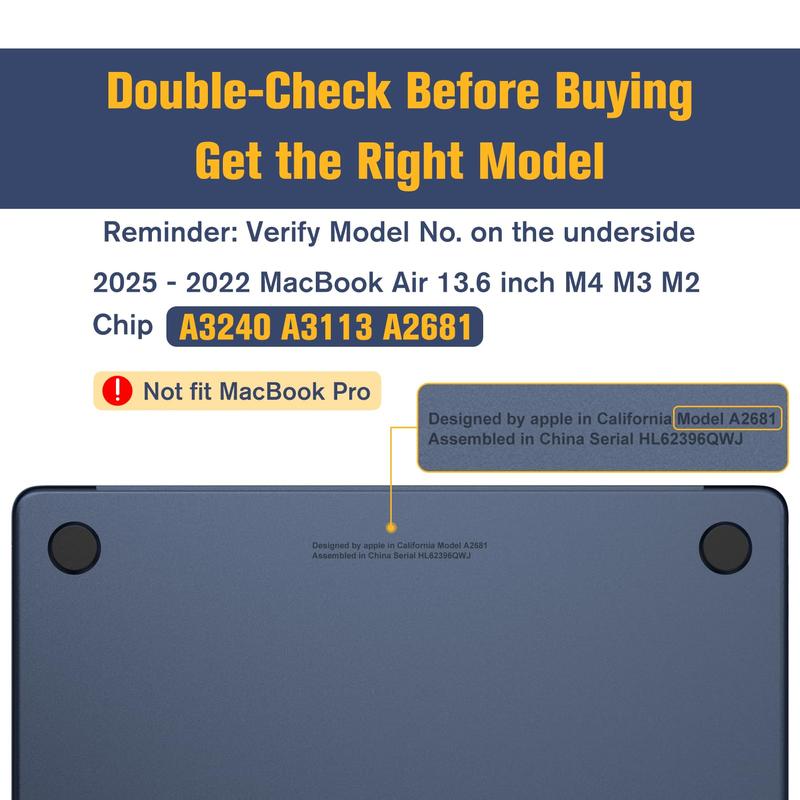 Fintie Slim Matte Case for MacBook Air 13.6 (M4/M3/M2 Chip, Model A3240/A3113/A2681), Premium Protective Cover for 13.6" MacBook Air, Laptop Casing