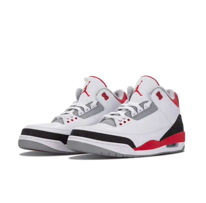 Smooth Leather Mid Basketball Shoes Red Jumpman Emblem Black Crack Pattern Side Decor