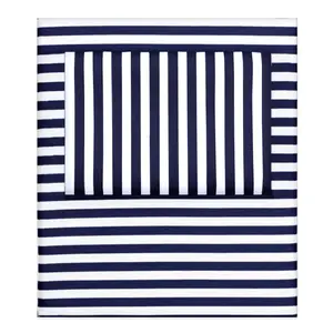 Navy Blue Striped Sheet Set (Fitted, Flat, & Pillow Cases)
