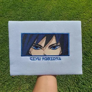 Giyu Tomioka Embroidered Sweatshirt | Water Hashira Demon Slayer Crewneck, Gift For Him, Gift For Her, Trendy Looks