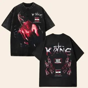WWE RAW Kane Big Mask T-Shirt | Vintage Graphic Design | Iconic Wrestling Print | Classic Fan Apparel Cotton Fabric men clothing Menswear Top unisex gift oversized tee Seamless Black casual shirt wwe fan