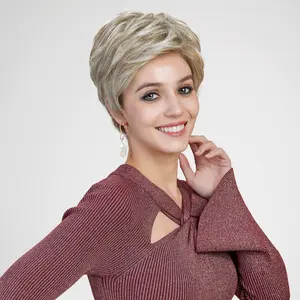[CLEARANCE SALE] Bella -DWY Mono Lace Front Free Part Short-Length  Layer-cut Classic and Elegant  Glueless Synthetic Wig for Women 8 Inches Natural Looking Wigs Lace Frontal