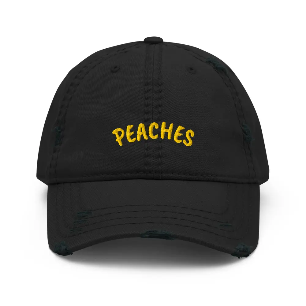 Embroidered Peaches Dad Hat | Cottagecore Cotton Baseball Cap