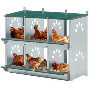 Chicken Nesting Box 6 Room Metal Galvanized Steel Hen Nesting Boxes Easy To Assemble For Poultry Coop
