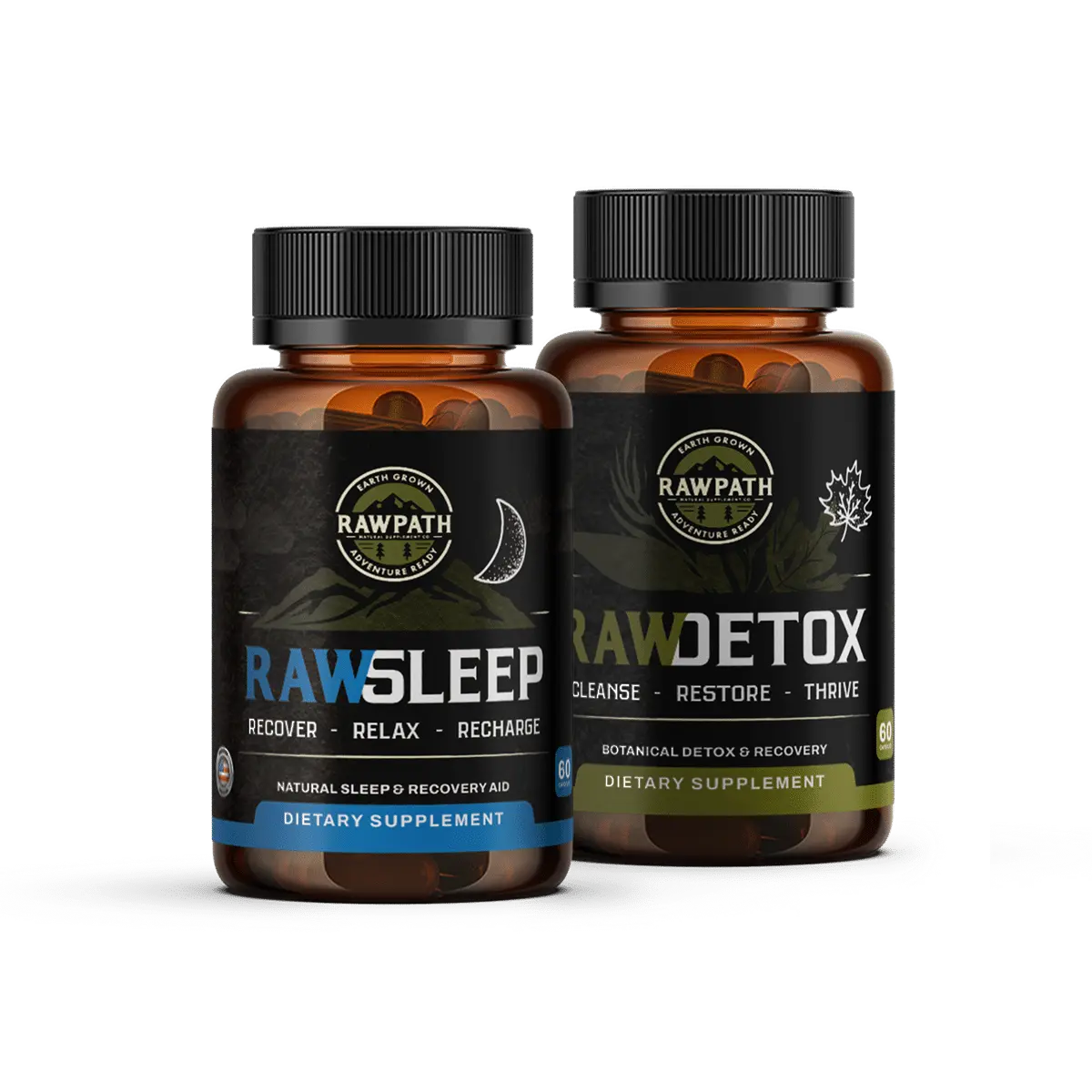 RAWPATH RAW Reset Detox & Sleep Dietary Supplement - Natural Sleep Recovery Aid & Botanical Detox & Recovery Formula
