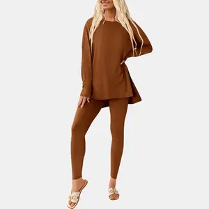 PrettyGarden Women's Fall 2 Piece Outfits Casual Long Sleeve Tunic Tops Legging Pants Matching Lounge Sets Sweatsuits