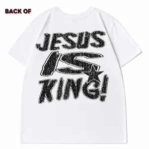 Jesus is King Vintage Faith Over Fear Graphic Tees, Crew Neck, Size S- 3XL, Menswear Top, Womenswear Top Underwear Streetwear A6 Casual Crewneck