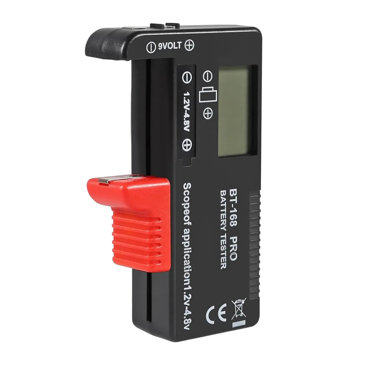 Universal Battery Tester LCD Digital Battery Checker for AA AAA 9V 1.5V 3.7V 1.2-4.8V Batteries, Household Battery Life Level Monitor Power Meter