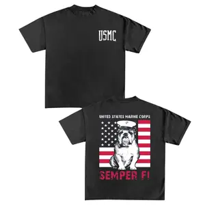 Semper Fi Bulldog T-Shirt, USMC Bulldog Graphic, United States Marine Corps Pride Shirt, Marine Bulldog and Flag Design, Semper Fi Military Graphic Shirt, Marine Corps Bulldog Tee