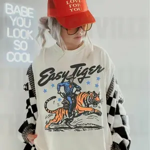 Comfort colors Easy Tiger T-shirt Cowboy Tee, Unisex Fit, Comfort Colors Collection, Cotton Fabric, Premium Quality