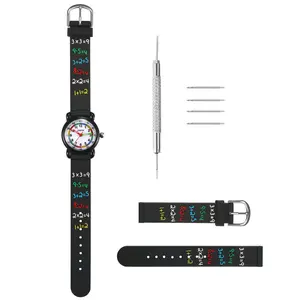 OIDEA Boys' Large Number Kids Watch, Easy-Read White Dial, Soft PVC Band, 3ATM Water Resistant, Quartz, Ages 5–12