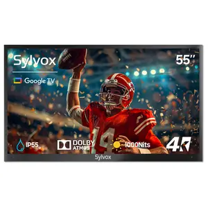 SYLVOX Outdoor TV, 4K UHD IP55 Weatherproof Television for Partial Sun Outside 1000nit Brightness, Google TV OS, Dolby Atmos, Voice Remote (Deck Pro 3.0) summerwins