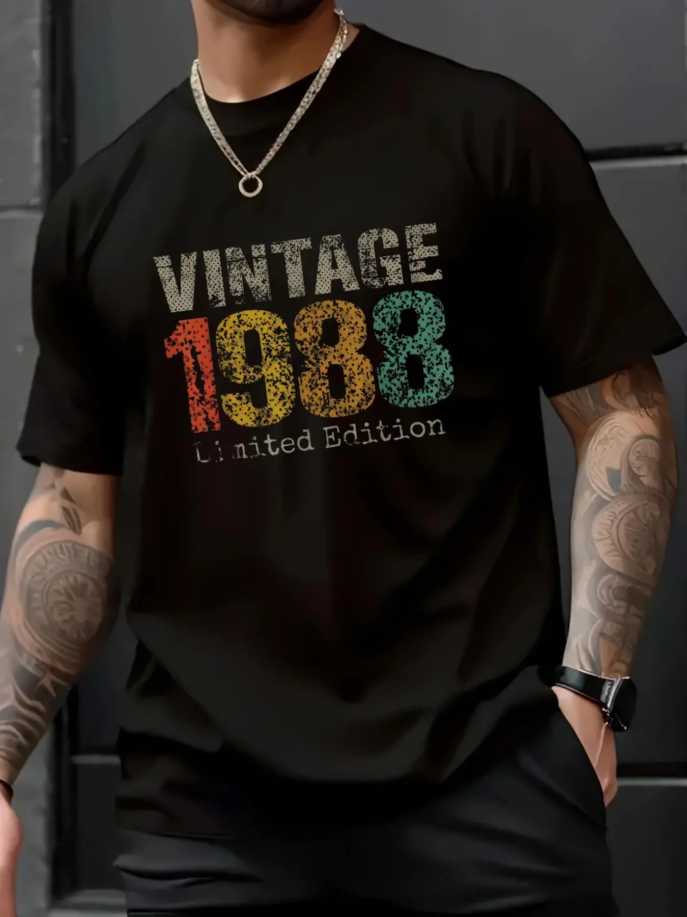 100% Cotton 36 Year Old Gifts Vintage 1988 Limited Edition 36th Birthday T-Shirt, Graphic Tees Men,Summer Tops