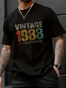 100% Cotton 36 Year Old Gifts Vintage 1988 Limited Edition 36th Birthday T-Shirt, Graphic Tees Men,Summer Tops