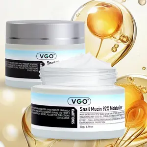 VGO Snail Mucin Moisturizer 50g Daily Face Gel Cream and 30ml/60ml Vitamin C Facial Serum Essence moisturizer Skincare Hyaluronic Skin Repair Comfort  Anti-Wrinkle Oil Hydrating Lightweight Moisture Hydrate Sensitive Daily Moisturizer Instant Hydration