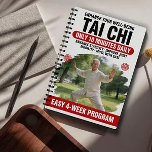 The elderly and beginners Tai Chi practice manual - spiral-bound martial arts training guide with progressive daily exercise pages, gentle tai chi movements and learners' practice guide