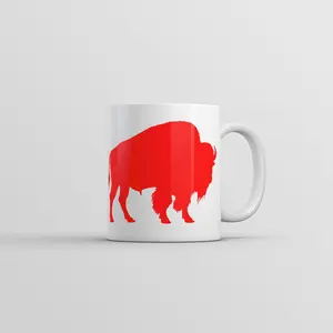 Buffalo Silhouette Mug Funny Sarcastic Standing Buffalo Graphic Cup - 11oz Funny Coffee Mugs Ceramic Printed Drinkware Cup