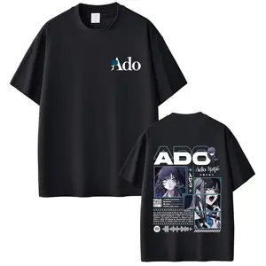 Women's Ado World Tour 2025 Hibana Short-Sleeve Round Neck Top, Soft Cotton Casual Japanese-Style T-Shirt for Men
