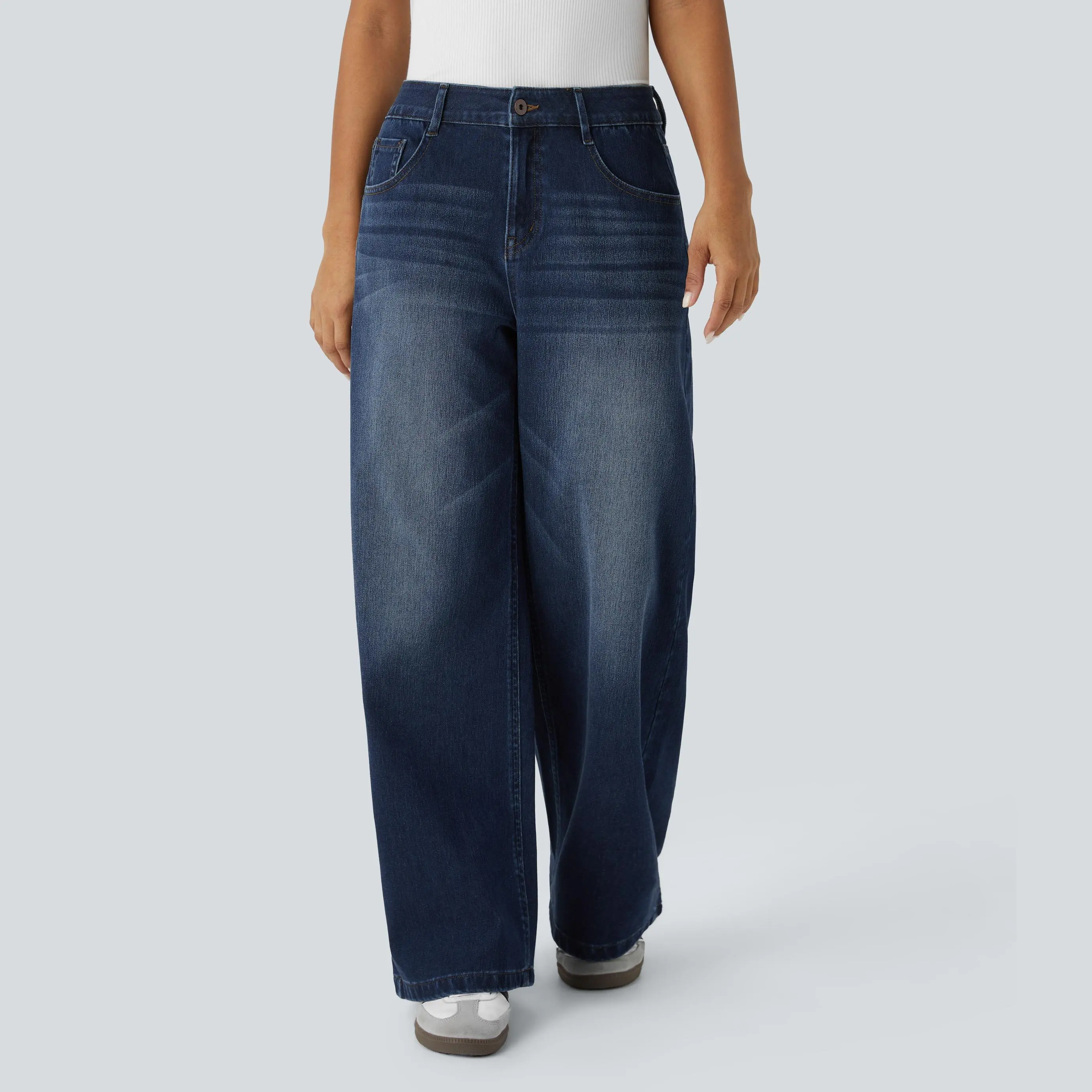 Distressed Denim Dark Blue