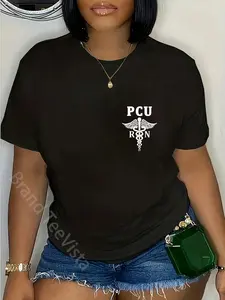 100% Cotton Unisex PCU Progressive Care Nursing Registered Nurse RN Caduceus T-Shirt