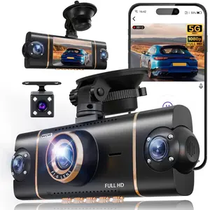 4 Channel Car Dash Cam, 1080P Car DVR ，Includes 32GB Memory Card，2.0 Inch, Plug and Play，Car Video Surveillance with Night Vision， Car DVR Hd Screen Front Rear Left And Right dashcam，Gravity Sensor，Holiday Gift