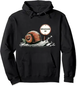 Snailed It Funny Snail Humor Pullover Hoodie - Yoandymira Shop 23B0CV7PV7KY