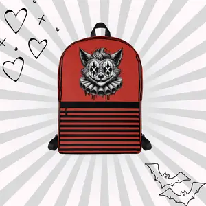 DreamSage Orange Gothic Fox Backpack 100% Polyester 4 Gallons Capacity Water-resistant with Laptop Compartment and Hidden Pocket