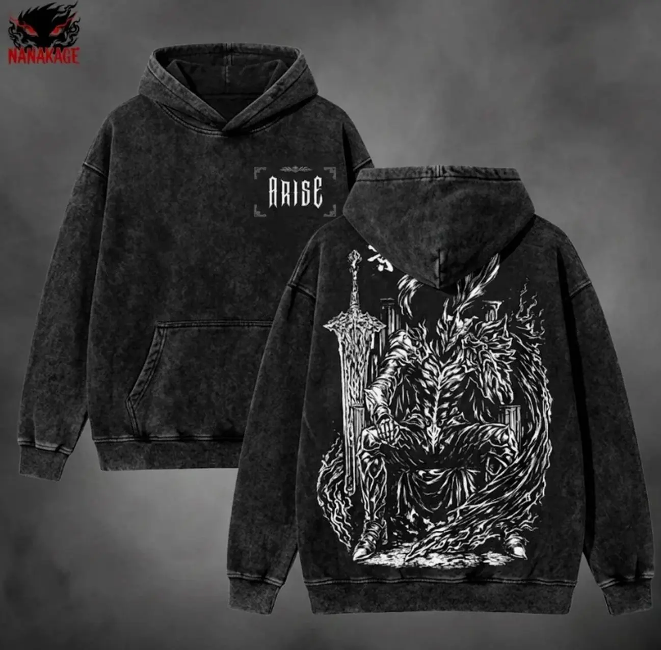 Igris T-Shirt Sweatshirt Hoodie, Shadow Warrior Inspired Graphic Hoodie, Dark Fantasy Anime Hoodie, Gift For Manga And Gaming Fans BX5D2