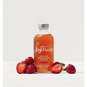 Kosterina Crushed Strawberry Vinegar - Strawberry Fruit Vinegar in Glass Bottle with only 3 Clean Ingredients